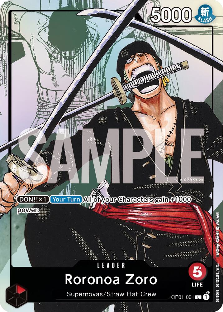 Roronoa Zoro - OP01-001 (Alternate Art) card artwork