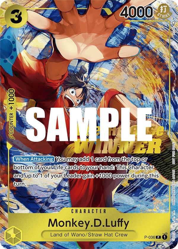 Monkey.D.Luffy (Pre-Release Tournament) (Winner) card artwork