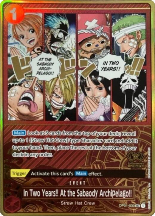In Two Years!! At the Sabaody Archipelago!! (One Piece Japanese Version 2nd Anniversary Set) card artwork