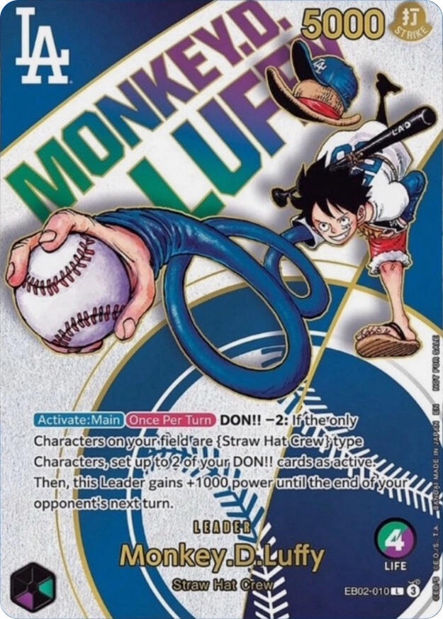 Monkey.D.Luffy (010) (Dodgers x ONE PIECE) card artwork