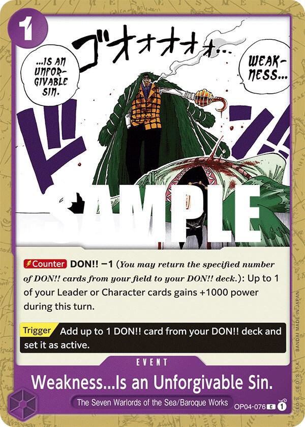 Weakness...Is an Unforgivable Sin. card artwork