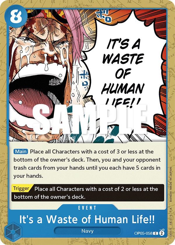 It's a Waste of Human Life!! card artwork