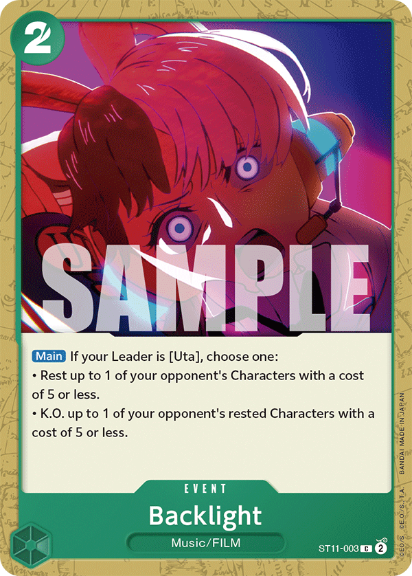 Backlight card artwork