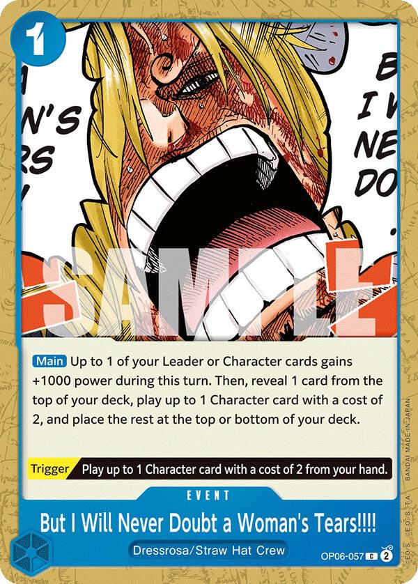 But I Will Never Doubt a Woman's Tears!!!! card artwork