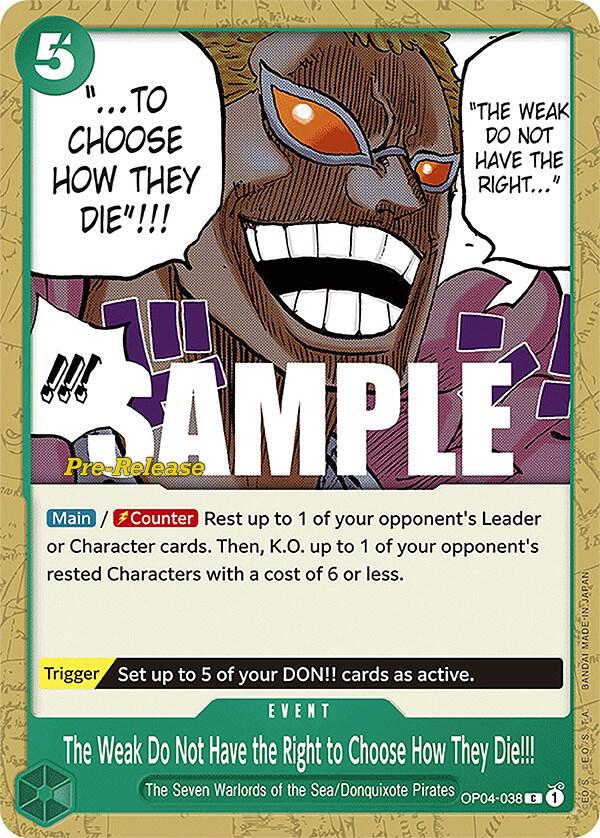 The Weak Do Not Have the Right to Choose How They Die!!! card artwork