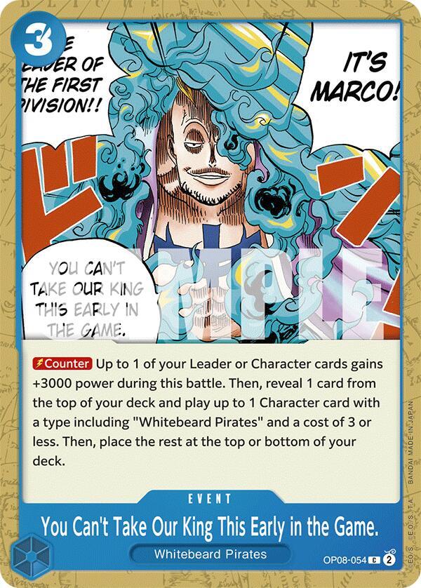 You Can't Take Our King This Early in the Game. card artwork