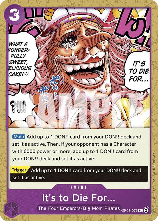 It's to Die For card artwork
