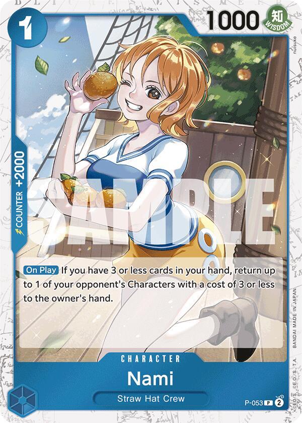 Nami (P-053) (Jolly Roger Foil) card artwork