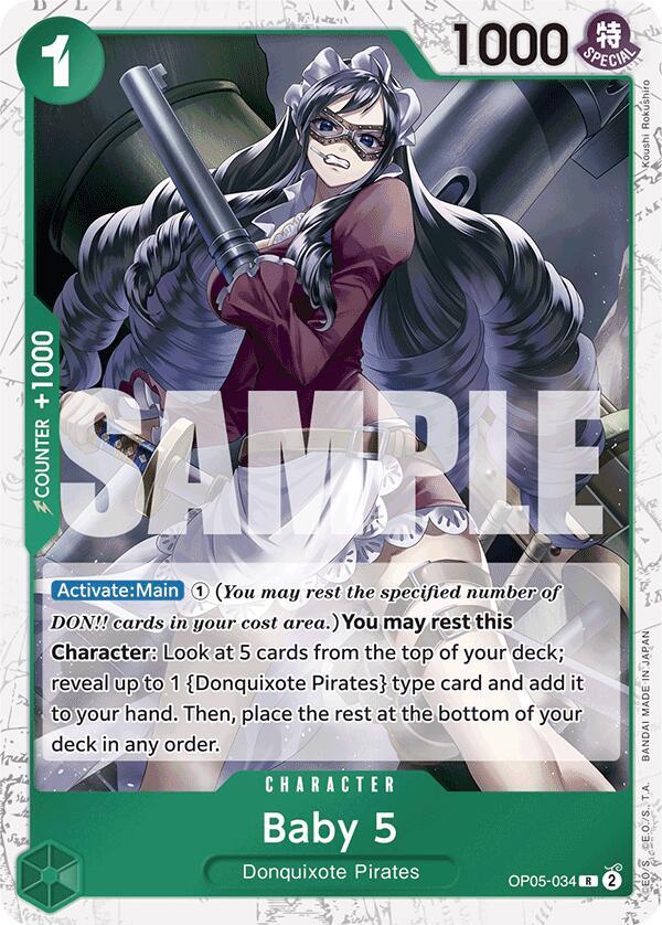 Baby 5 (OP05-034) (Jolly Roger Foil) card artwork