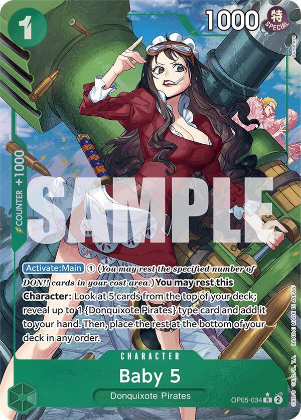 Baby 5 (OP05-034) (Alternate Art) card artwork