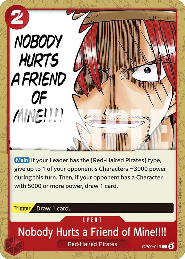 Nobody Hurts a Friend of Mine!!!! card artwork