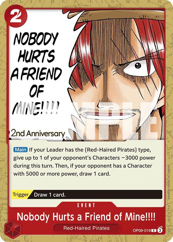 Nobody Hurts a Friend of Mine!!!! card artwork