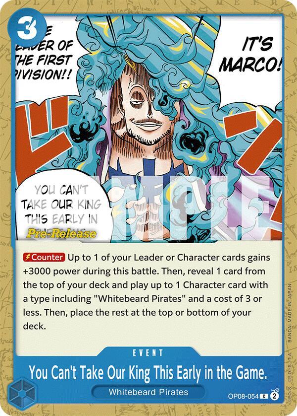 You Can't Take Our King This Early in the Game. card artwork