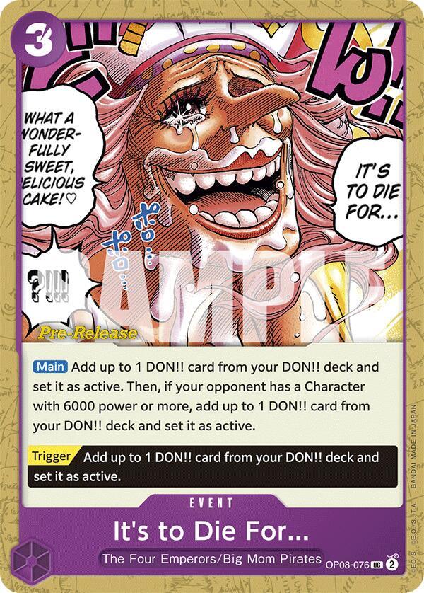 It's to Die For card artwork