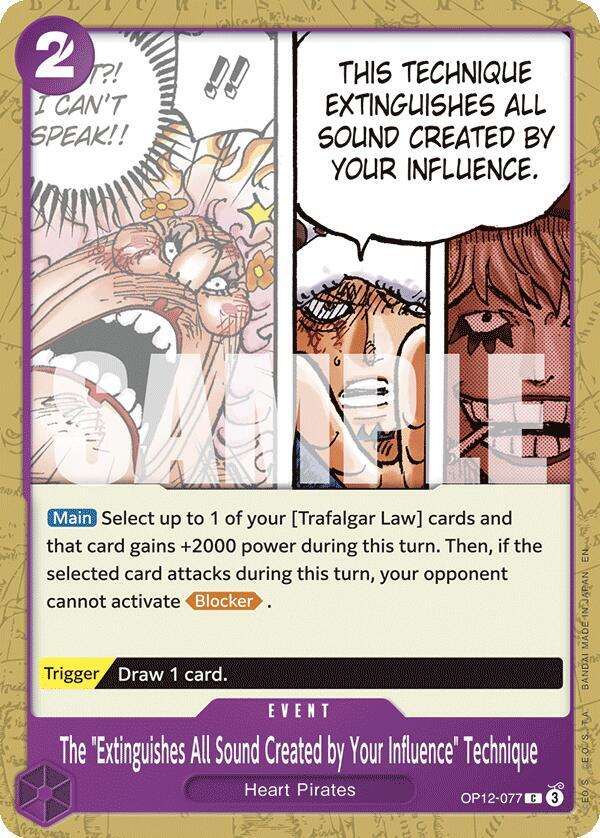The "Extinguishes All Sound Created by Your Influence" Technique card artwork