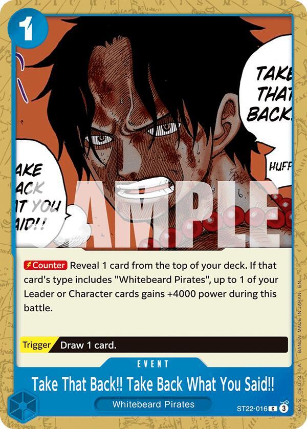 Take That Back!! Take Back What You Said!! card artwork