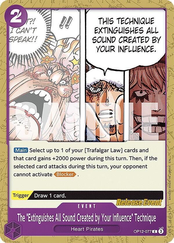 The "Extinguishes All Sound Created by Your Influence" Technique card artwork